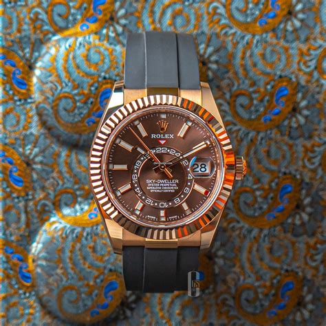 rolex sky-dweller rose gold chocolate dial for sale|Rolex Sky-Dweller 326235.